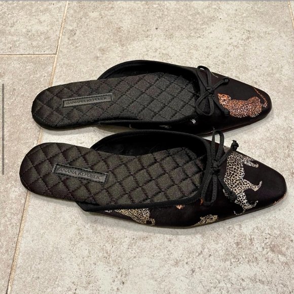 NEW Banana Republic Pointy Toe Indoor Slippers Cheetah Sz S 5-6 - Picture 3 of 4
